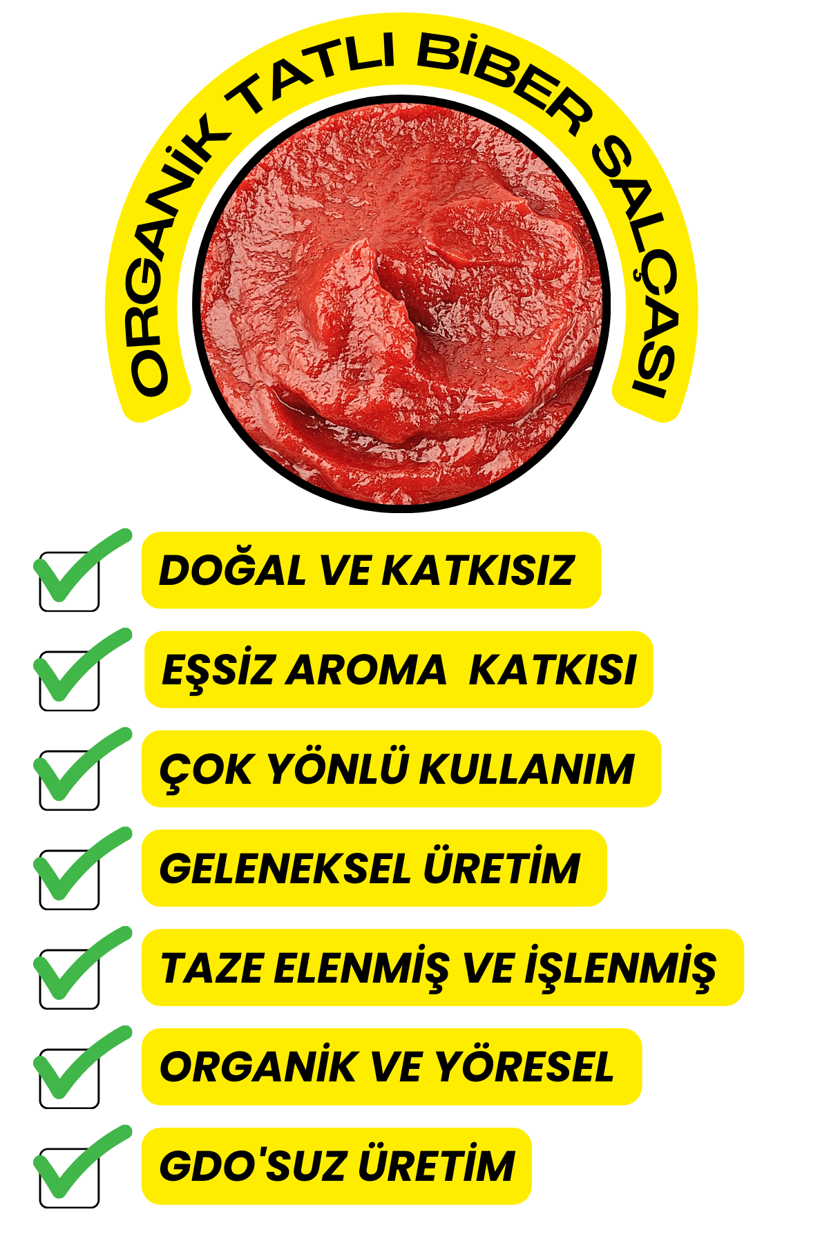 Tatlı Biber Salçası (Organik,Katkısız,Yöresel)