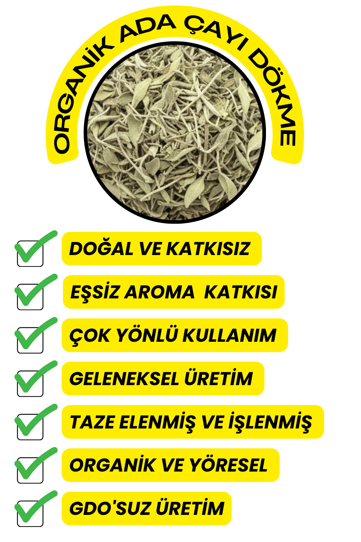 Adaçayı Toz (Yeni Mahsül,Doğal Kurutulmuş,Elenmiş)