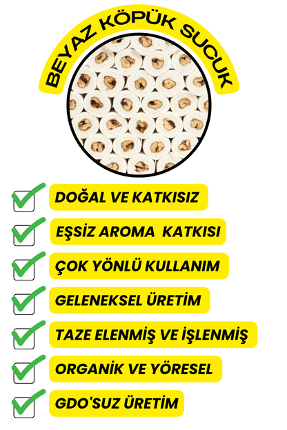 Beyaz Sucuk Ev Yapımı (Organik,Yeni Mahsül,Katkısız)