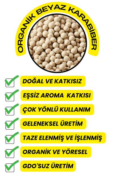 Beyaz Karabiber (Elenmiş,İri Taneli,Katkısız)