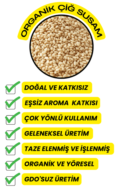 Çiğ Susam  (Elenmiş,Katkısız,Organik)