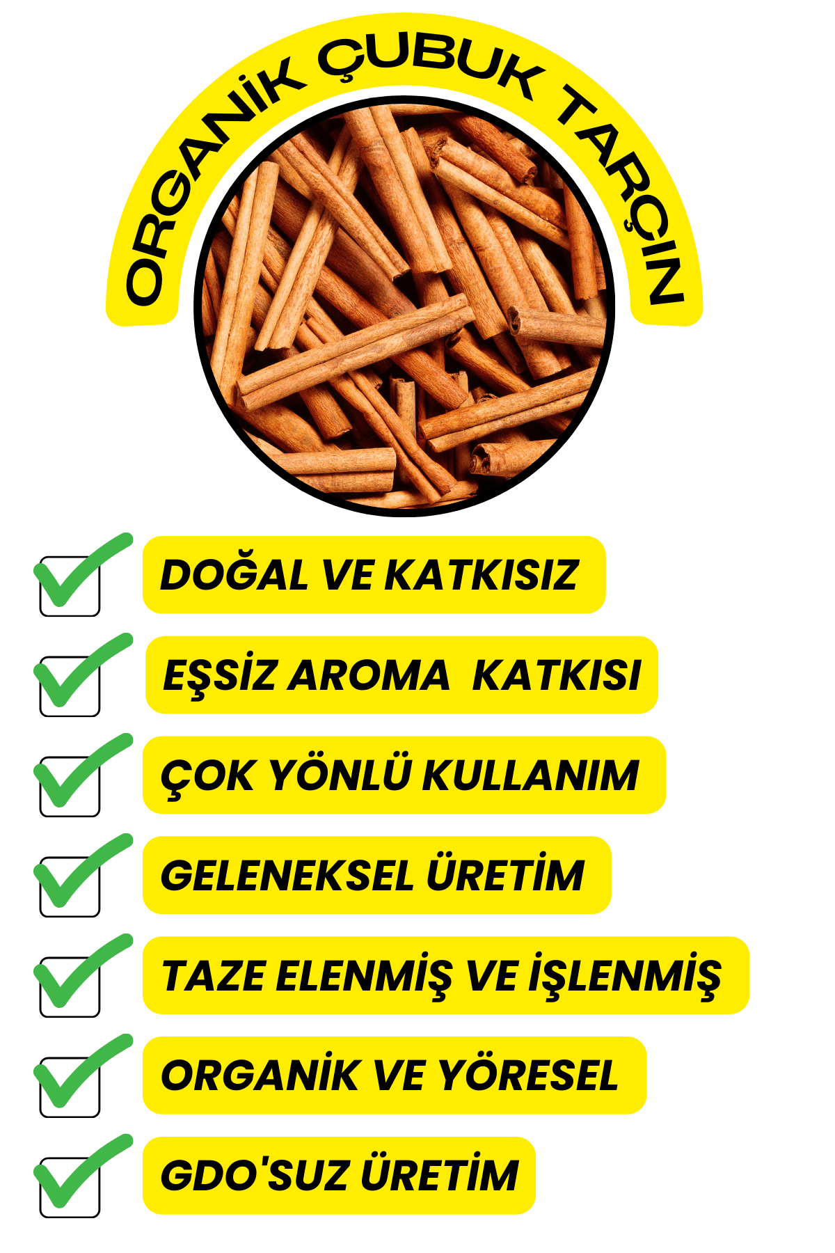 Organik Çubuk Tarçın  (Taze,Katkısız)