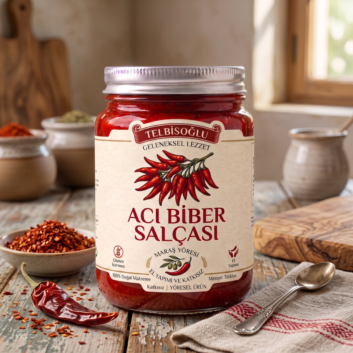 Acı Biber Salçası (Doğal,Yeni,Katkısız) Maraş Yöresi