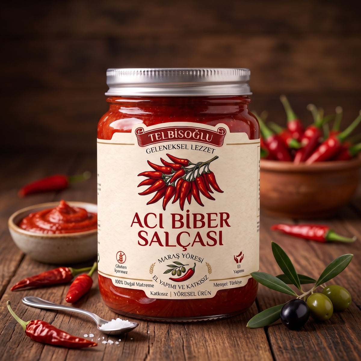 Acı Biber Salçası (Doğal,Yeni,Katkısız) Maraş Yöresi