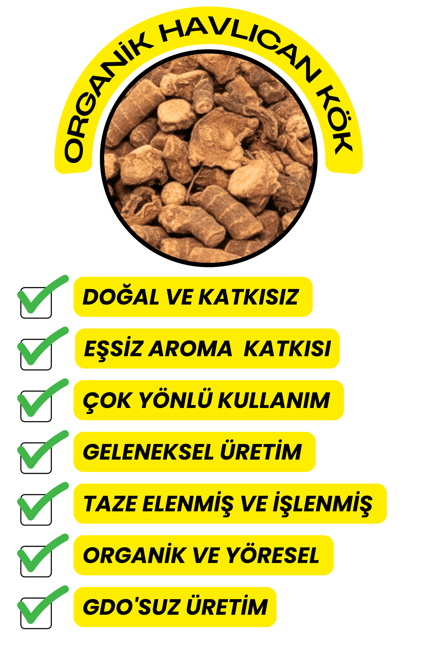 Havlıcan Kök  (Elenmiş, Katkısız)
