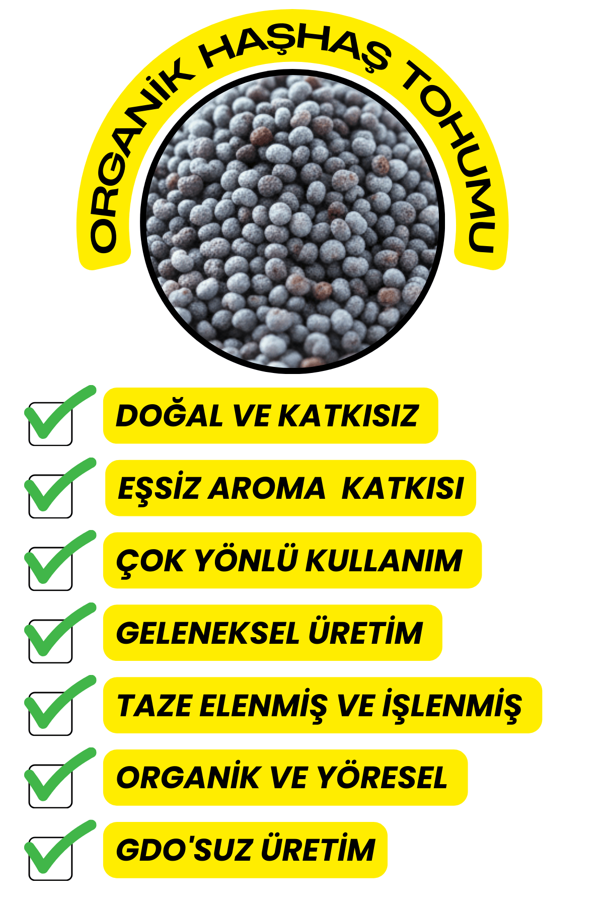 Haşhaş Tohumu  (Elenmiş,Katkısız,Yeni Mahsül)
