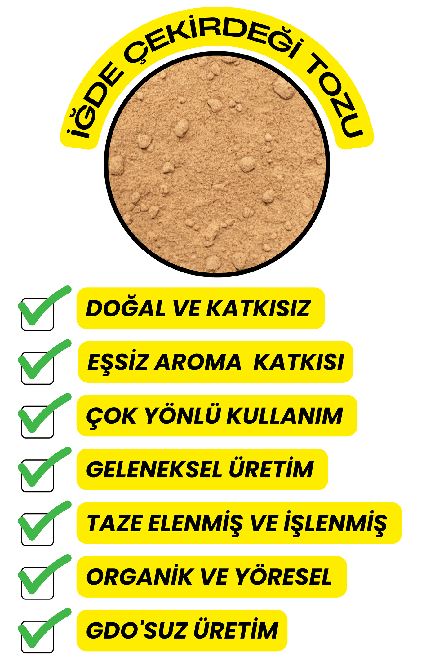 İğde Çekirdeği Tozu (Taze,Katkısız)
