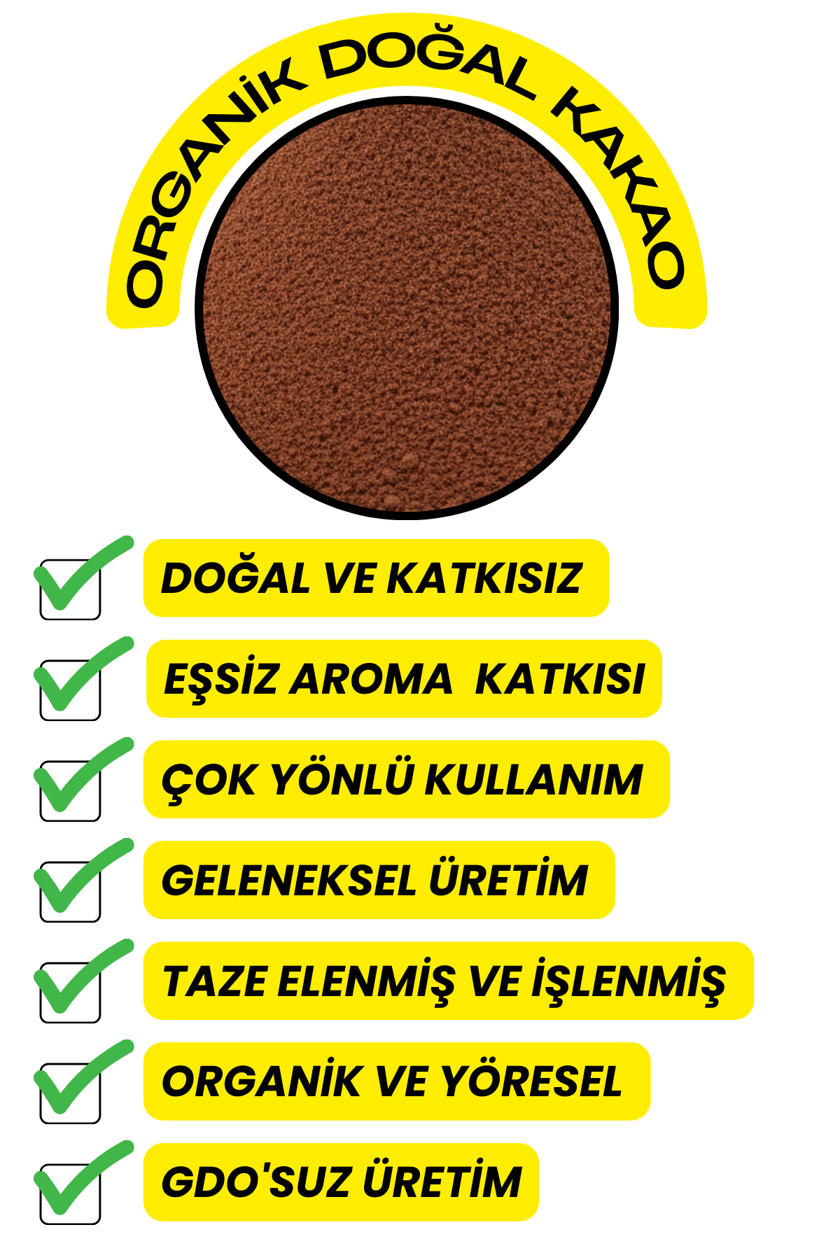 Kakao Toz (Organik ,Katkısız,Elenmiş)
