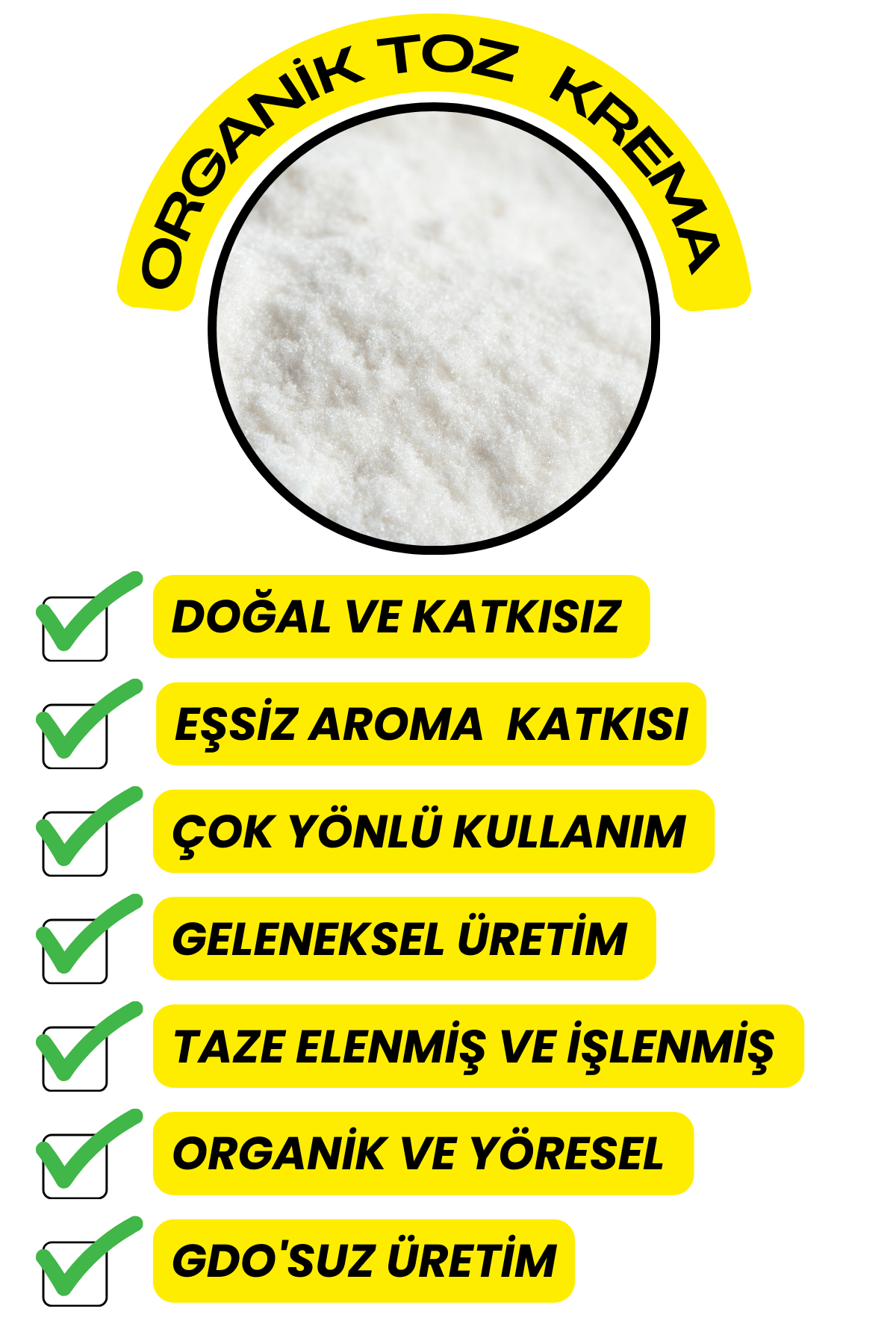 Krema Toz (Organik ,Katkısız)