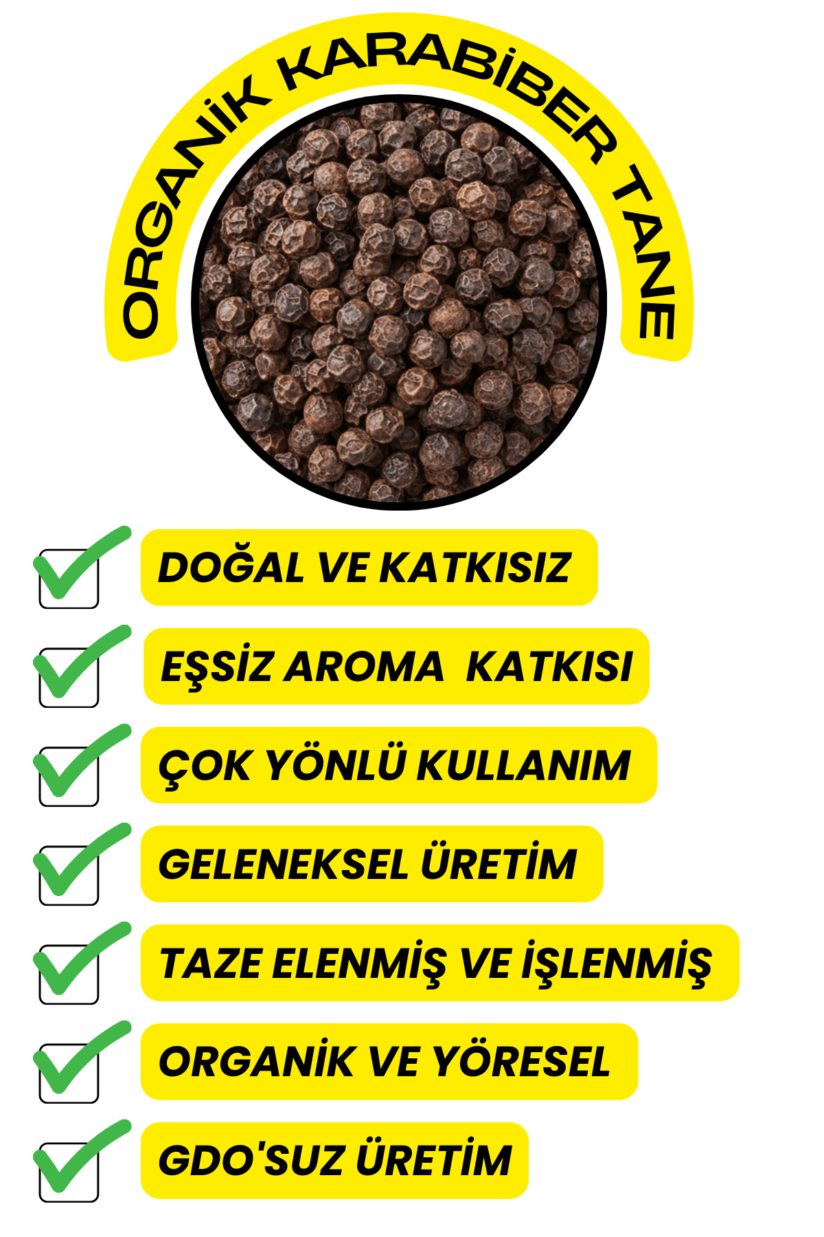 Karabiber Tane  (Yüksek Kalibre,Orgaik,Doğal)