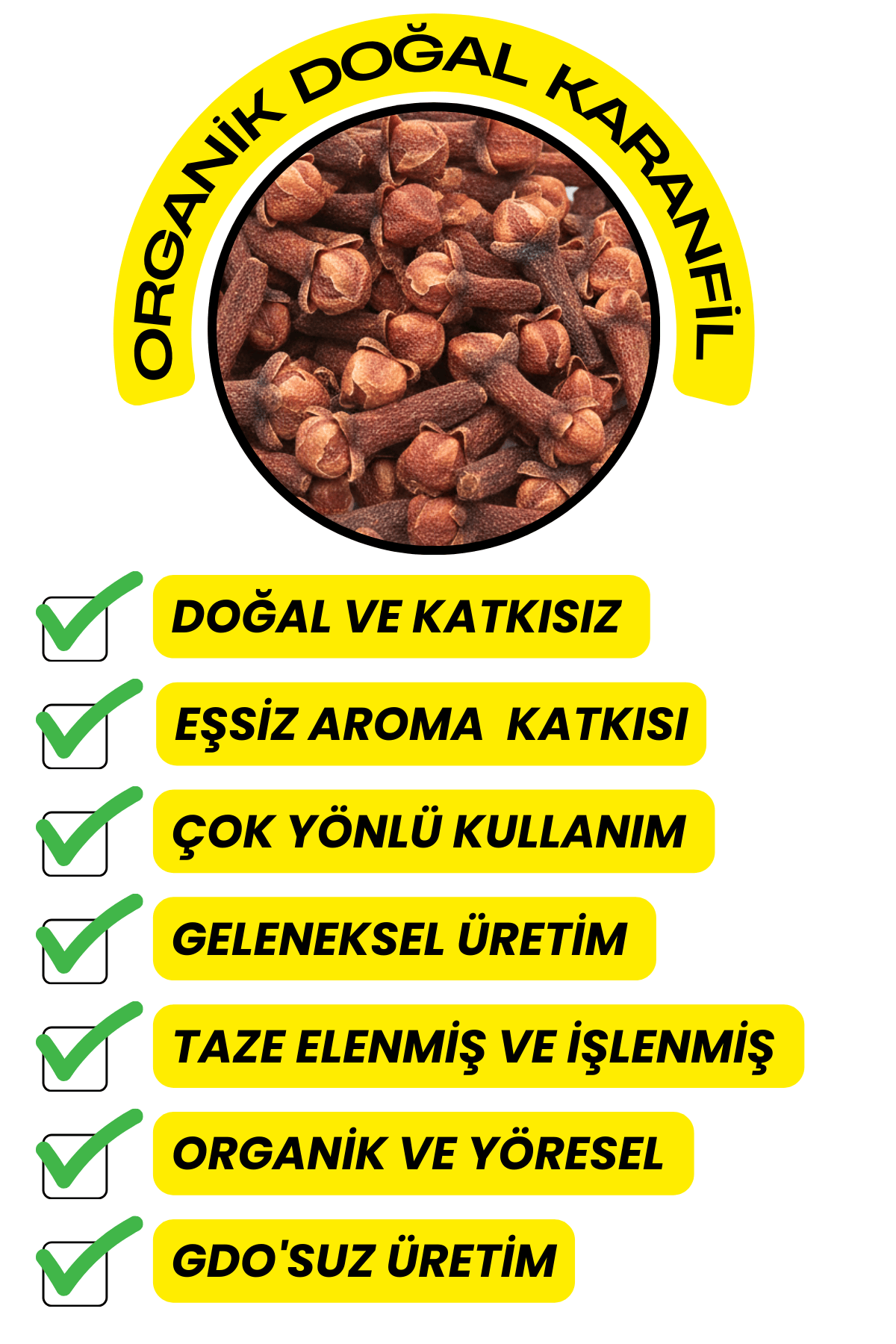 Karanfil  (Elenmiş,Çöpsüz,İri Taneli )