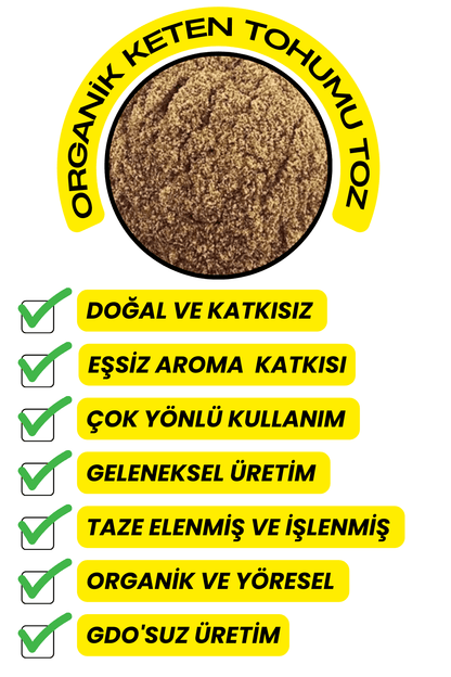 Keten Tohumu Toz (Taze Öğütülmüş,Katkısız)