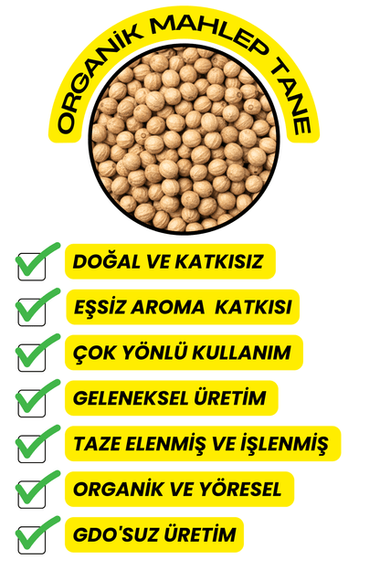 Mahlep Tane  (Doğal Kurutulmuş,Elenmiş, Katkısız)