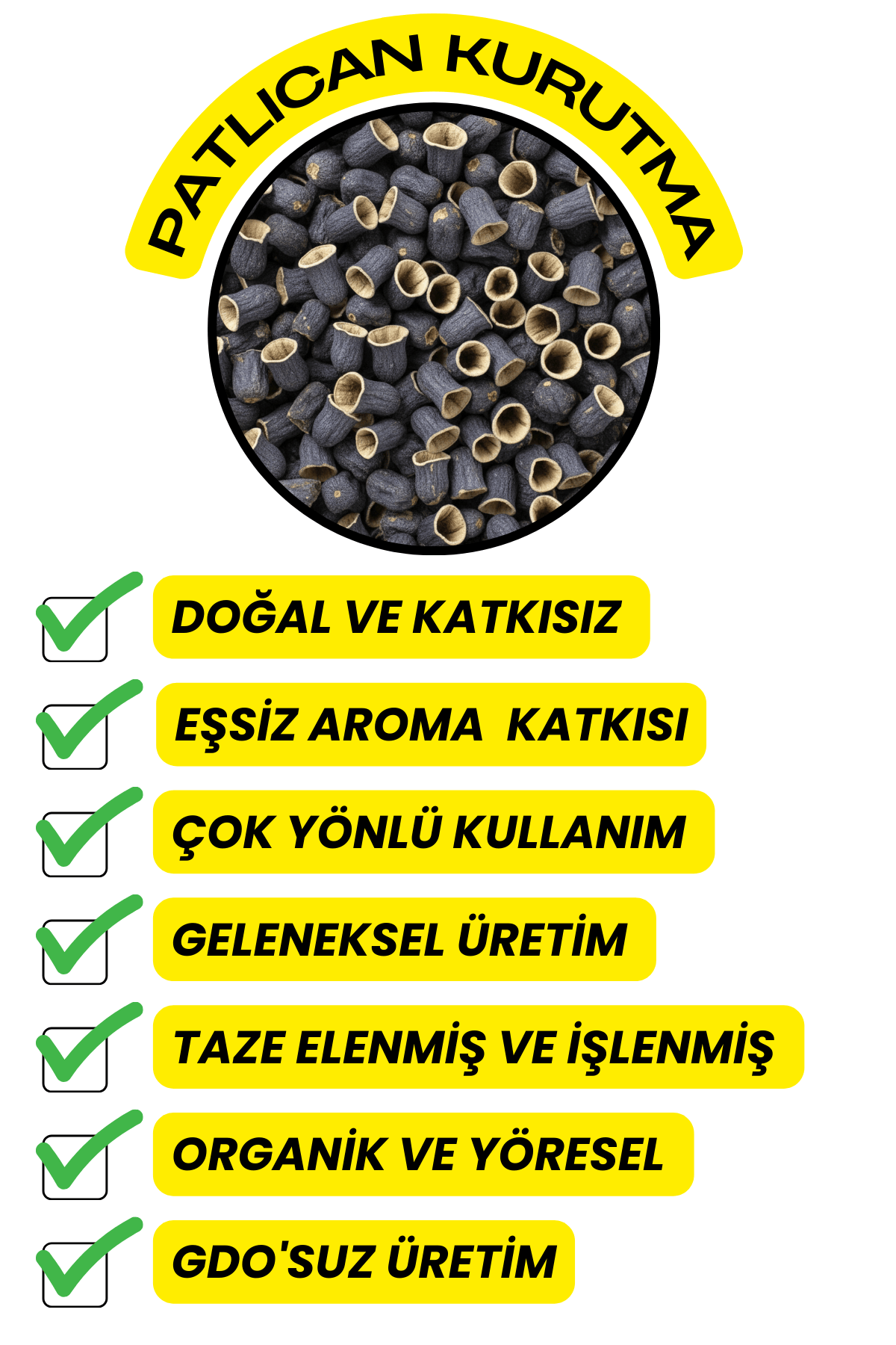 Maraş Patlıcan Kurusu (Doğal,Yeni Mahsül,Yöresel)