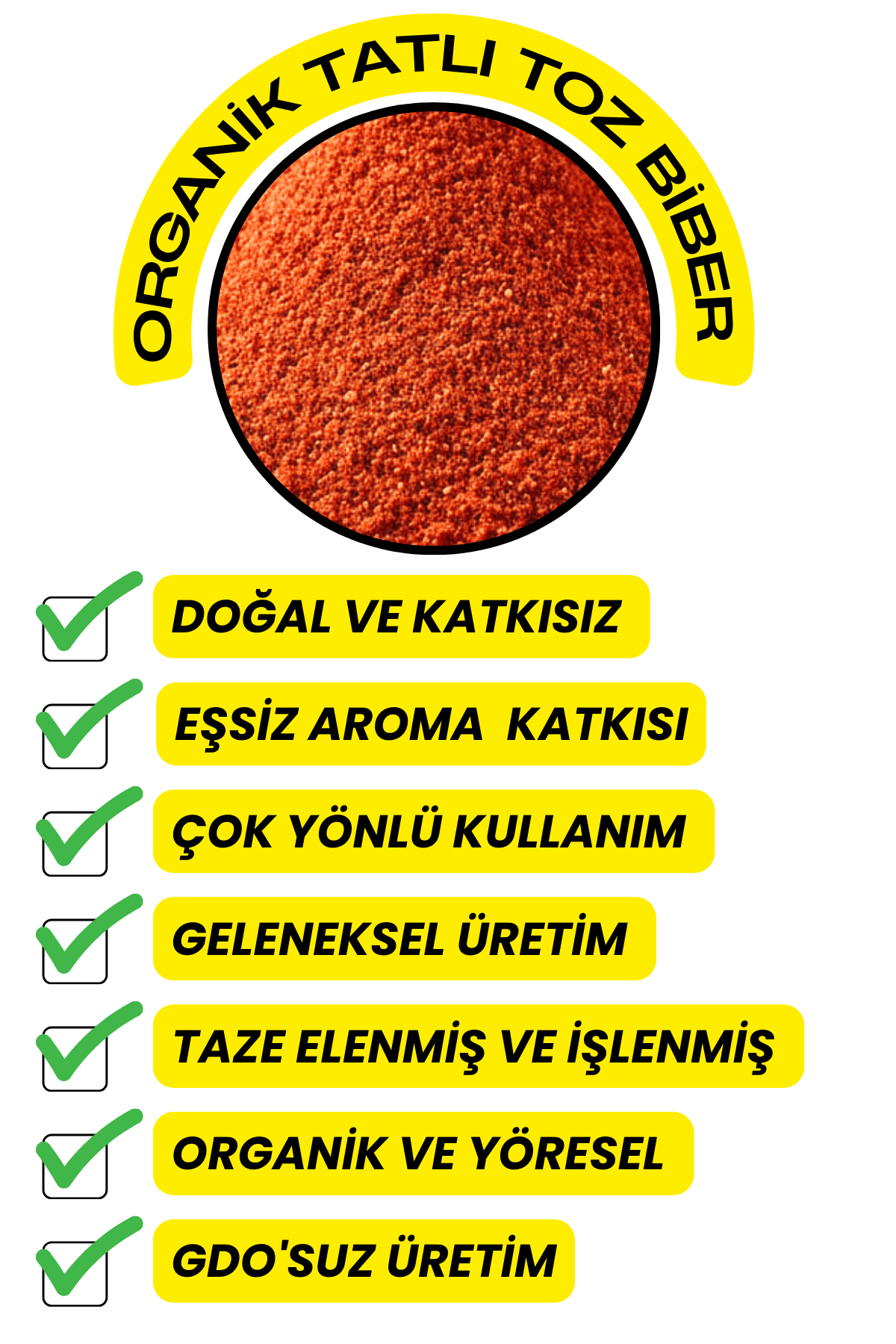 Tatlı Toz Biber (Organik,Katkısız,Yöresel)