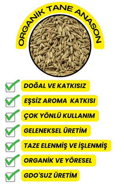 Anason Tane (Elenmiş, Katkısız,Organik)