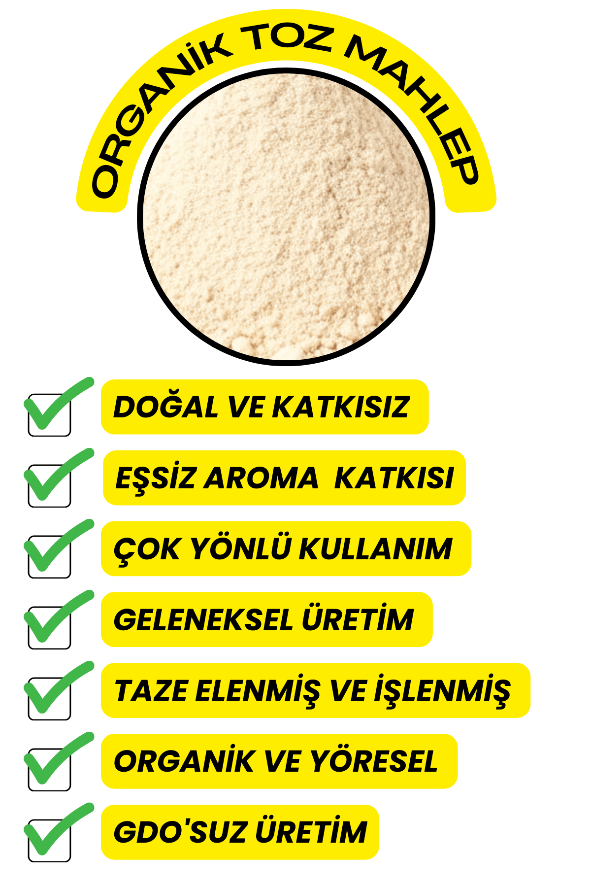 Mahlep Toz (Taze Öğütülmüş,Organik,Yöresel)