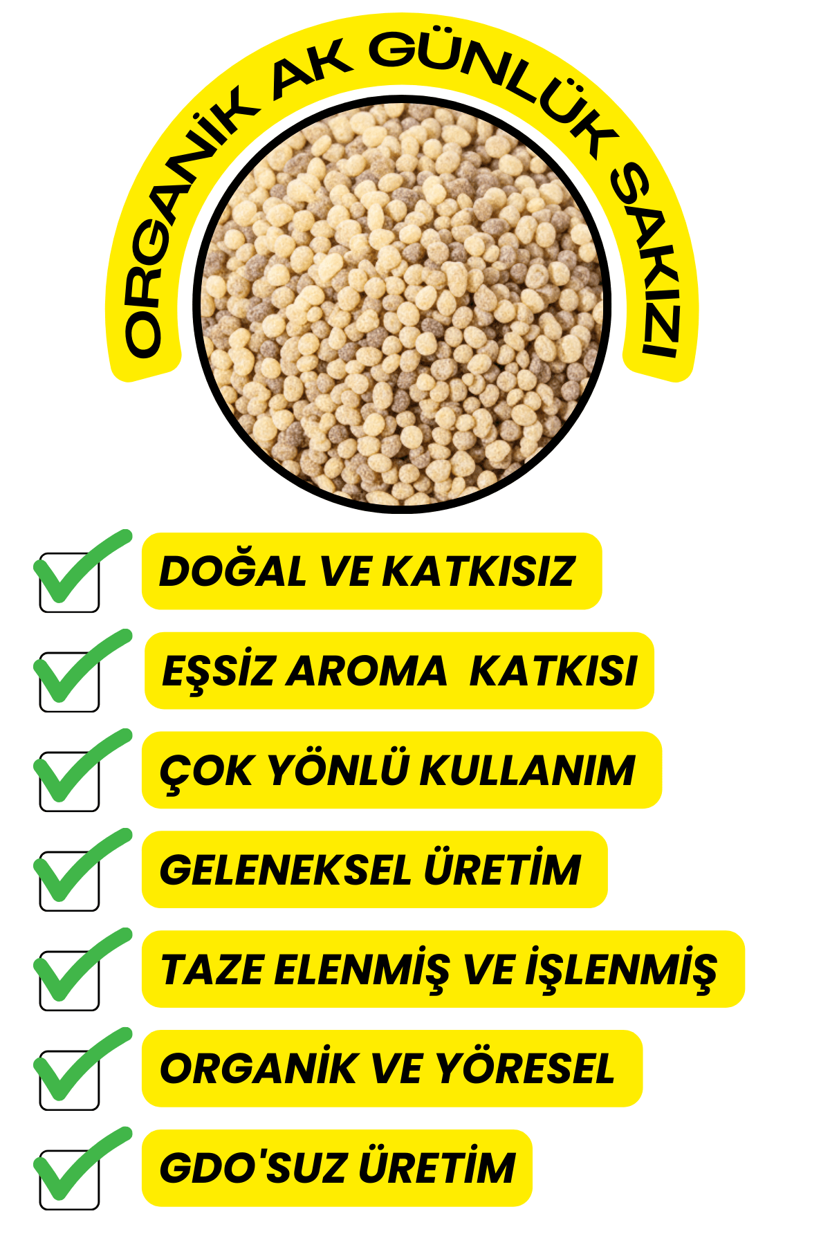 Ak Günlük Sakızı (Organik ,Yeni Mahsül,Elenmiş )